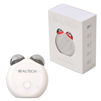 BEAUTECH EMS Mini-Gesichtsmassageger&auml;t in B&auml;renform, 2,7x4,7x1,7cm, Wei&szlig;