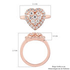 88 Facetten Moissanit Ring 925 Silber rosévergoldet  ca. 0,89 ct image number 6