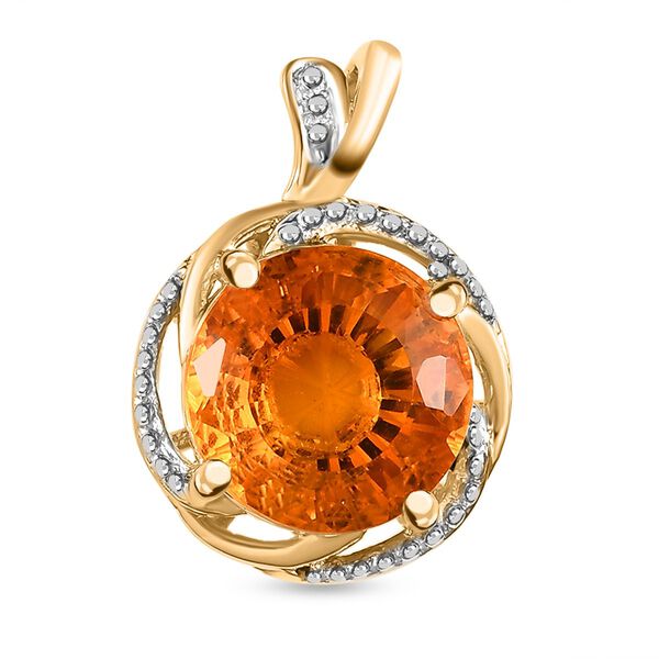 AA Serra Gaucha Citrin Anh&auml;nger, 925 Silber Gelbgold Vermeil, ca. 3.70 ct