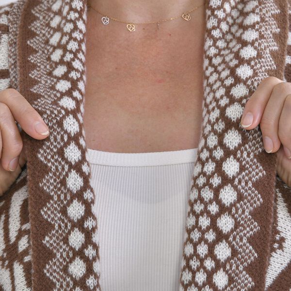 Oversized Damen Cardigan mit schickem Ethno-Muster, Beige image number 4