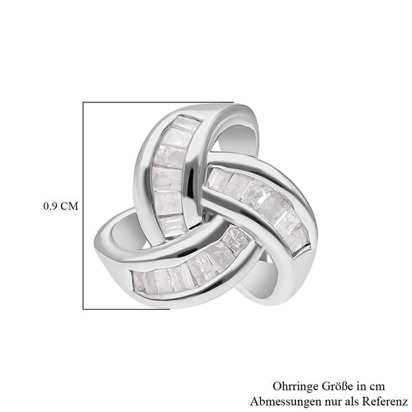 Liebesknoten weiße Diamant-Ohrstecker, 925 Silber platiniert - 0,25 ct. image number 9