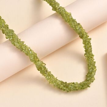 Peridot Halskette ca. 50 cm 925 Silber rhodiniert ca. 210.00 ct