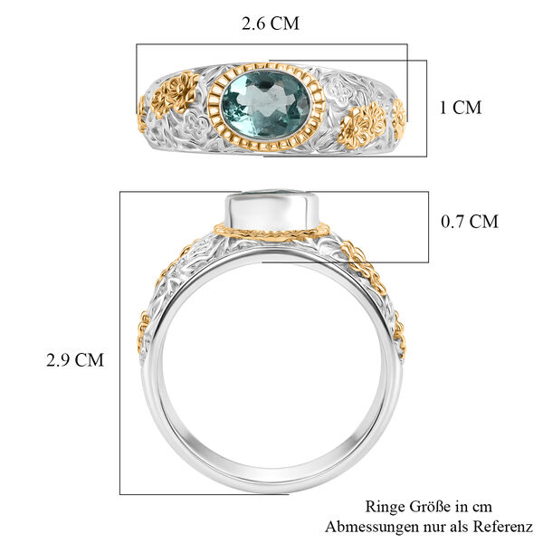 D'Joy Royal Bali -  Blauer Apatit Ring 925 Silber (Gr&ouml;&szlig;e 17.00) ca. 1.35 ct image number 5