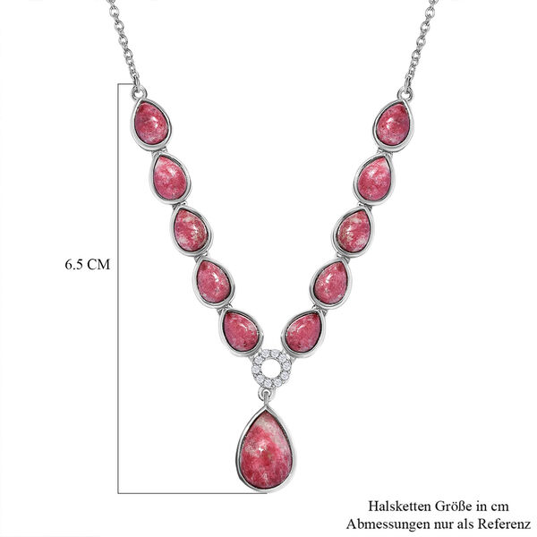 Norwegische Thulit-Halskette, ca. 45 cm, 925 Silber platiniert ca. 14.54 ct image number 6