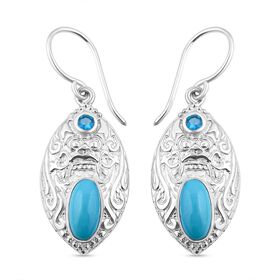 Royal Bali- AA Sleeping Beauty Türkis, Neon Apatit Ohrringe, ca. 2,85 ct.