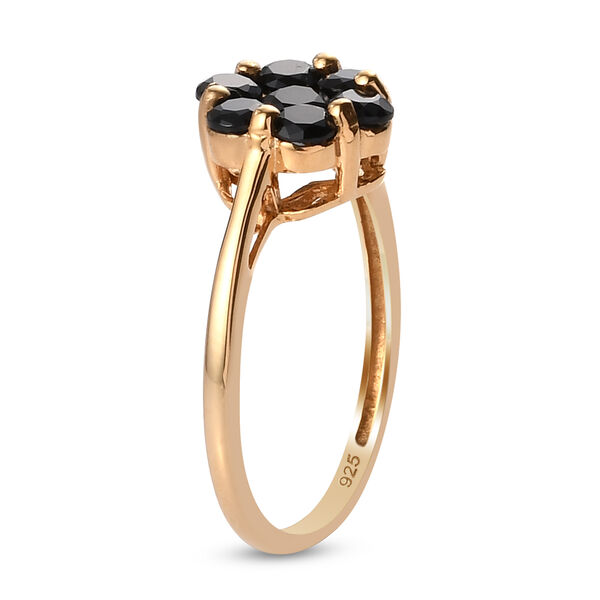 Schwarzer Spinell Ring 925 Silber vergoldet  ca. 1,13 ct image number 5