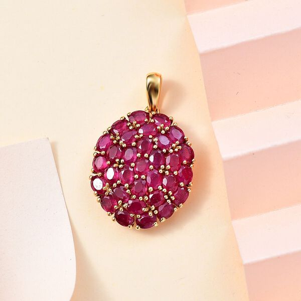 Afrikanischer Rubin-Anhänger 925 Silber 750 Gelbgold Vermeil ca. 7.72 ct image number 2