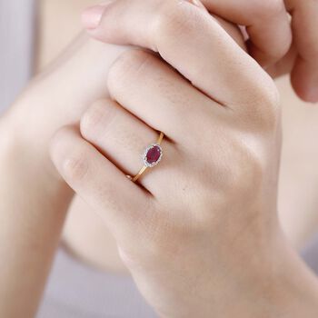 Afrikanischer Rubin und Diamant Ring - 0,69 ct.