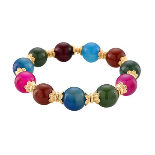 Flexibles, mehrfarbiges Achat Armband - 190 ct. image number 0