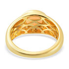 Natürlicher Äthiopischer Opal und Zirkon Ring 925 Silber Gelbgold Vergoldet image number 5