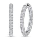 Weißer Zirkon Ohrringe, 925 Silber rhodiniert, ca. 4.09 ct