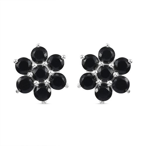 Schwarze geblümte Spinell Ohrstecker, 925 Silber ca. 3,01 ct image number 0