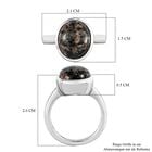 Natürlicher Yooperlith-Ring, 925 Silber platiniert, ca. 4,95 ct image number 6