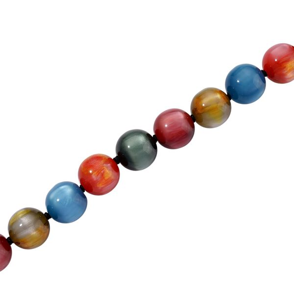 Simulierte, mehrfarbige Katzenauge Halskette, 45+5cm - 340 ct. image number 4