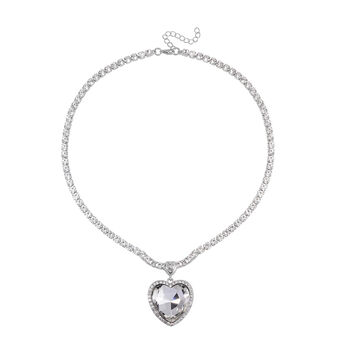 J Francis gefertigt mit SWAROVSKI- Wei&szlig;e Glas und Kristall Halskette, 50cm