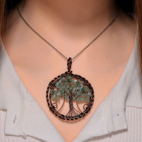 Grüner Aventurin-Anhänger mit 50+5cm Kette - 37,60 ct. image number 1