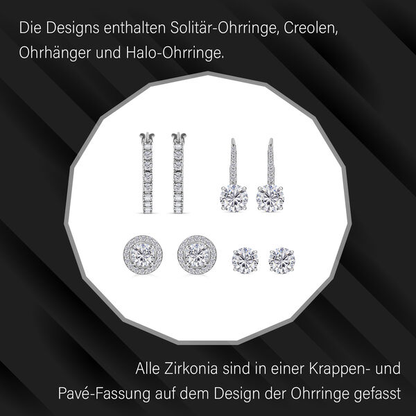 Luxus Zirkonia Ohrringe Set - 10,97 ct. image number 10