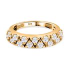 Moissanit Ring 925 Silber Gelbgold Vermeil (Größe 18.00) ca. 0,90 ct
