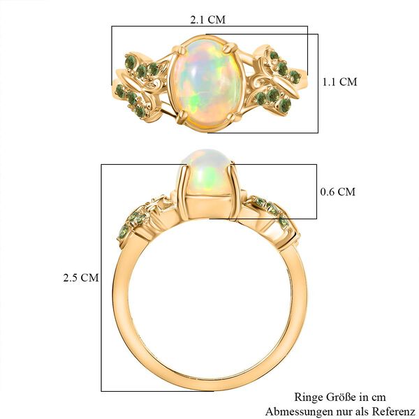 D'Joy AA Nat&uuml;rlicher, &auml;thiopischer Welo Opal und Tsavorit Granat Ring - 1,67 ct. image number 7
