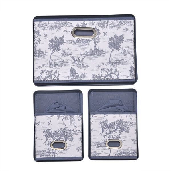 3er-Set Faltbare Aufbewahrungsboxen, Blau image number 7