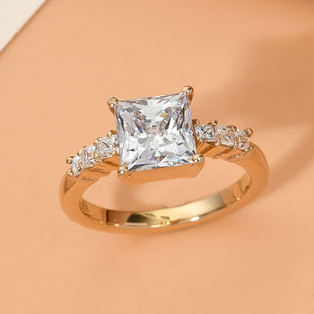 LUSTRO STELLA - feinster Zirkonia-Ring, 925 Silber vergoldet