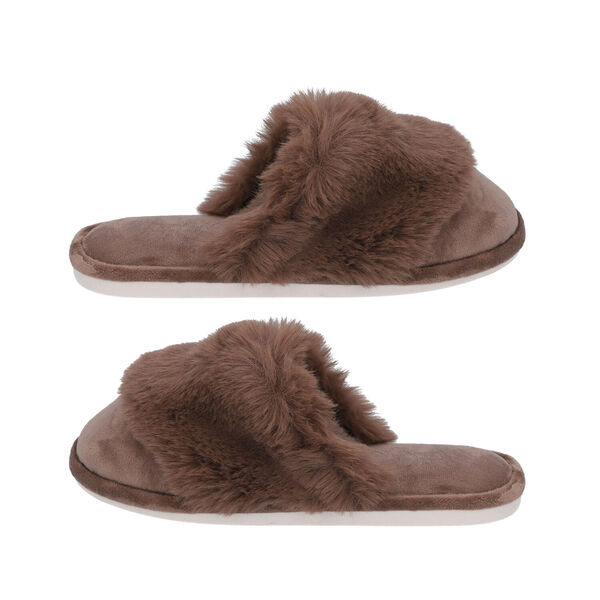 Hausschuhe mit Kunstfell, Größe 36-37, Braun image number 5