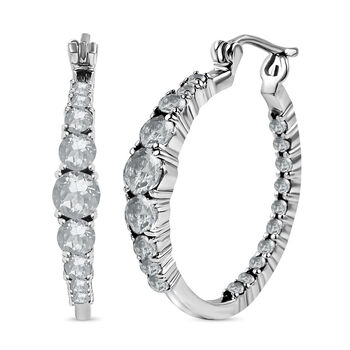 Wei&szlig;e Topas Ohrringe, Edelstahl, ca. 3.54 ct