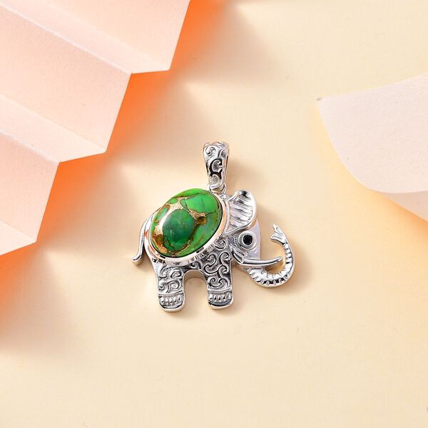 AAA grüner Mojave Türkis und schwarzer Spinell-Anhänger - 5,99 ct. image number 2