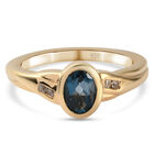 London Blau Topas und Zirkon Ring, ca. 1,11 ct image number 0