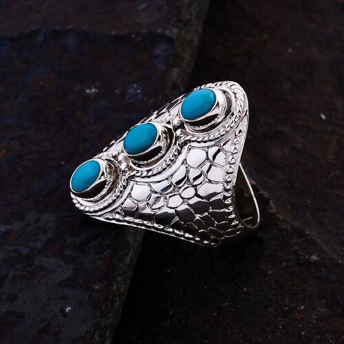 Royal Bali Kollektion- Natürlicher Sleeping Beauty Türkis-Ring - 1,34 ct. image number 1