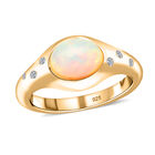 Natürlicher, äthiopischer Opal und Zirkon-Ring - 1,57 ct. image number 3