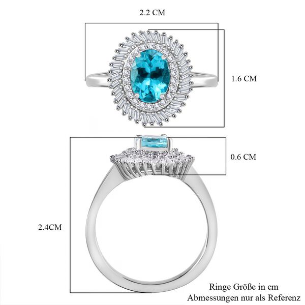 AA Lagunen Apatit und Diamant Ring - 1,77 ct. image number 7