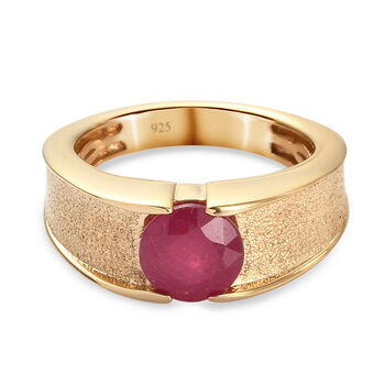 Afrikanischer Rubin-Ring, (Fissure gef&uuml;llt), 925 Silber vergoldet (Gr&ouml;&szlig;e 20.00) ca. 2,02 ct