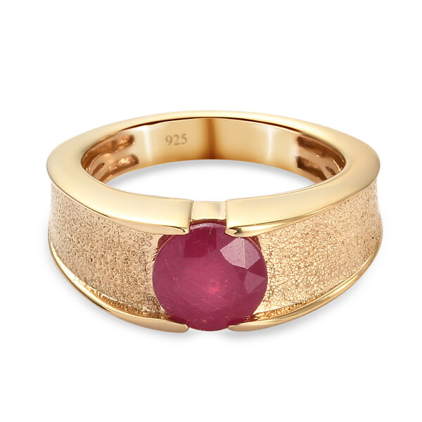 Afrikanischer Rubin-Ring, (Fissure gef&uuml;llt), 925 Silber vergoldet