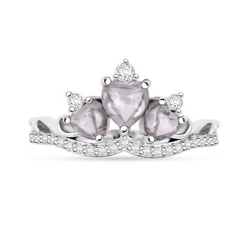 Lustro Stella Wei&szlig;er Zirkonia Ring 925 Silber rhodiniert (Gr&ouml;&szlig;e 20.00)