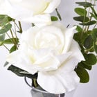 THE 5TH SEASON: Glasvase mit 2 weißen Rosen, Kunstblumen, Größe 12x20x50 cm  image number 1