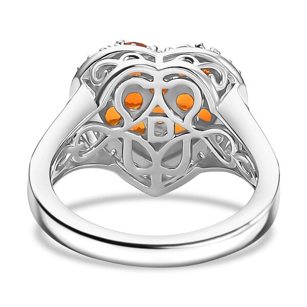 D'Joy AA Salamanca Feueropal, Weißer Zirkon Ring 925 Silber Rhodiniert und 750 Gelbgold Vermeil (Größe 18.00) ca. 1,22 ct image number 5