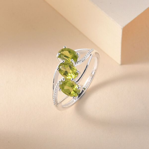 Peridot Ring, 925 Silber (Gr&ouml;&szlig;e 21.00) ca. 1,64 ct image number 2