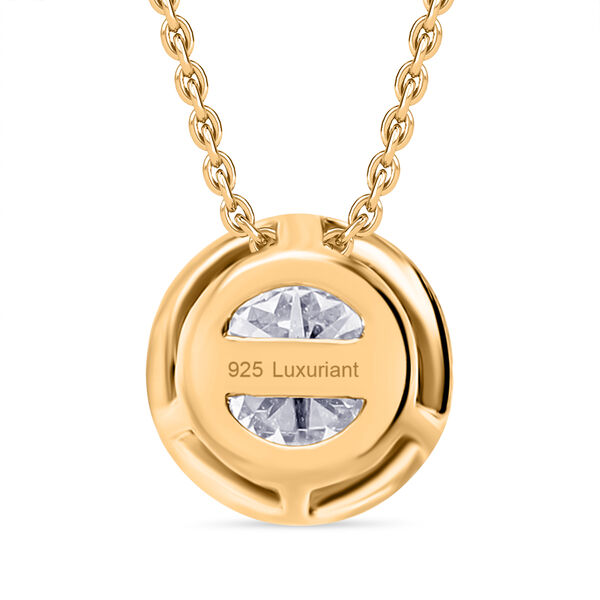 LUXURIANT VS-EF Labor Diamant Anh&auml;nger mit 50cm Kette, 925 Silber Gelbgold Vermeil- 0,25 ct. image number 5