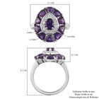 Lusaka Amethyst und Zirkon Ring 925 Silber Platin-Überzug image number 6