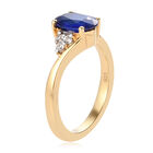 Tansanischer Blauer Spinell und Zirkon Ring 925 Silber vergoldet  ca. 1,66 ct image number 4