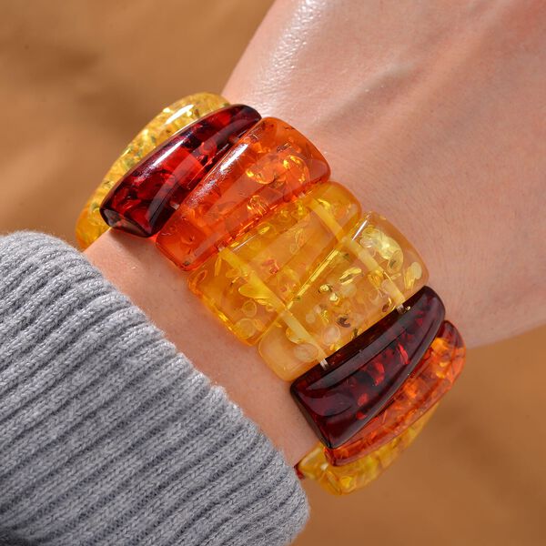 Synthetischer Bernstein Armband, flexibel image number 1