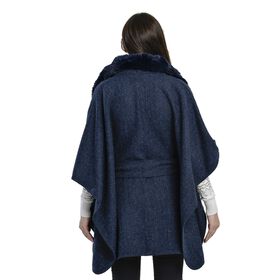 TAMSY Kunstfell Kimono, Einheitsgr&ouml;&szlig;e Dunkelblau