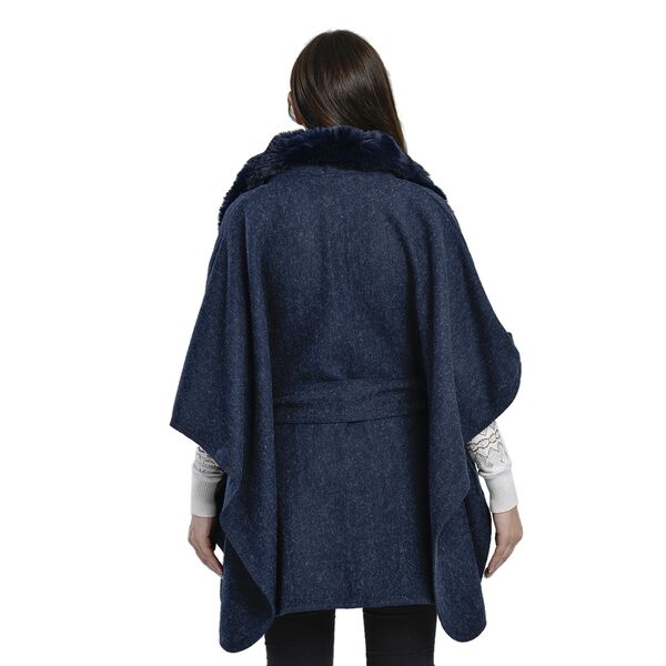 TAMSY Kunstfell Kimono, Einheitsgröße Dunkelblau image number 2