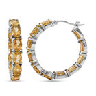 Citrin-Creolen, 925 Silber platiniert ca. 12,32 ct