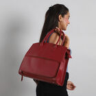 Handtasche aus echtem Leder mit Extra-Fach, Größe 13x38x30 cm, Weinrot image number 3