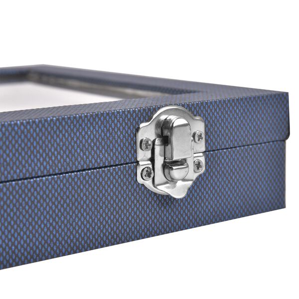 Moderne Ringschatulle mit Acryl-Fenster, 29x18.5x4cm, Blau image number 7