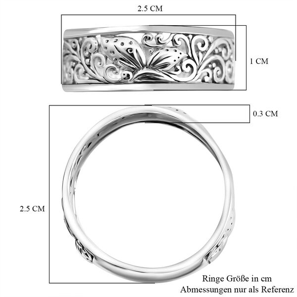 Royal Bali Kollektion- Schmetterling Bandring in 925 Silber image number 5