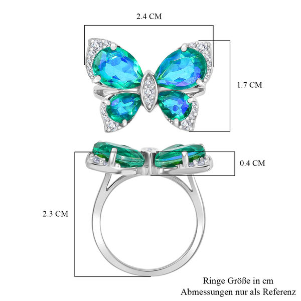 D'Joy Pfau Triplett Quarz und Zirkon Ring - 6,12 ct. image number 6