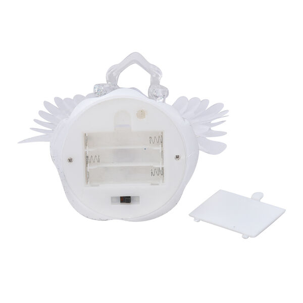 Glasfaser Schutzengel mit Buch und warmer LED Beleuchtung, 3xAAA Batterie (nicht inkl.) Gr&ouml;&szlig;e 12x9,5x22 cm, Wei&szlig; image number 5